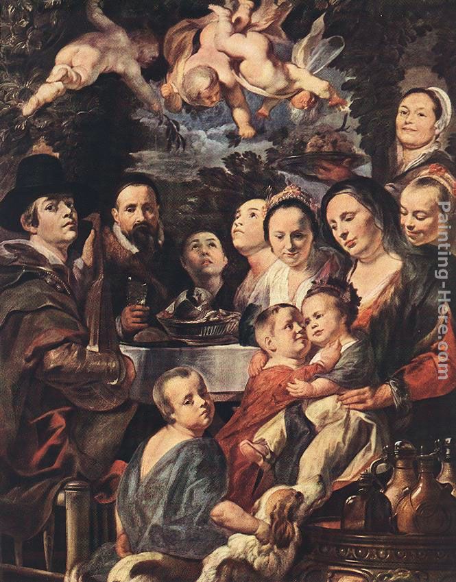 Self Portrait among Parents, Brothers and Sisters painting - Jacob Jordaens Self Portrait among Parents, Brothers and Sisters art painting